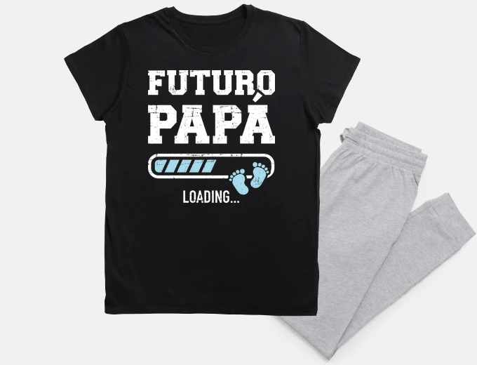Pijama futuro papá cargando regalos dia del padre futuros papas