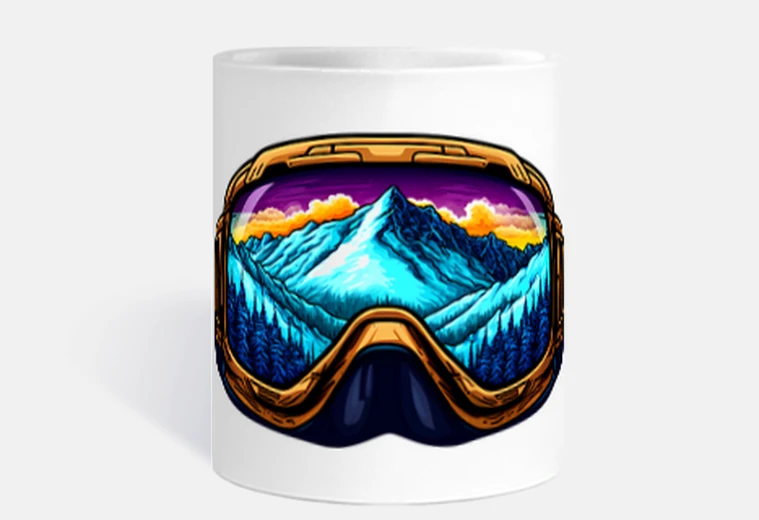 Taza Gafas de Esquiador Snowboard Esquí Montaña Nieve Ski Deporte Invierno