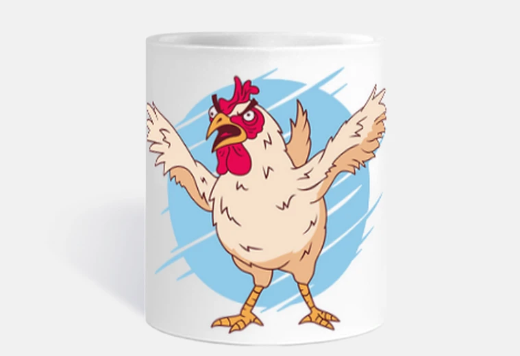 Tazza gallina crazy pollo pazzo tazza caffè tè umorismo emblema francia