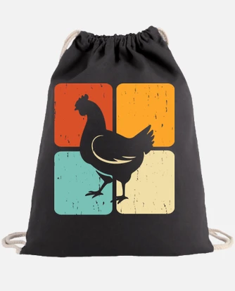 Mochila saco con cuerdas gallina retra laTostadora