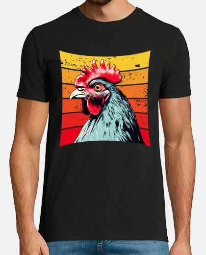 T-shirt gallo su sfondo vintage aia retrò
