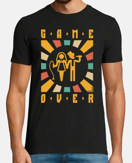 Tee-shirt game over - rayons - fouet - bière - 4c