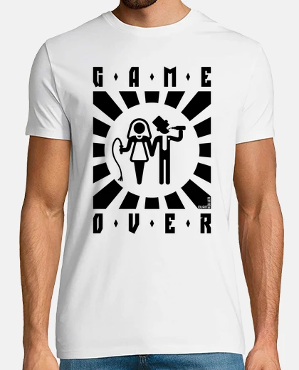 Tee-shirt game over - rayons - fouet - bière - b
