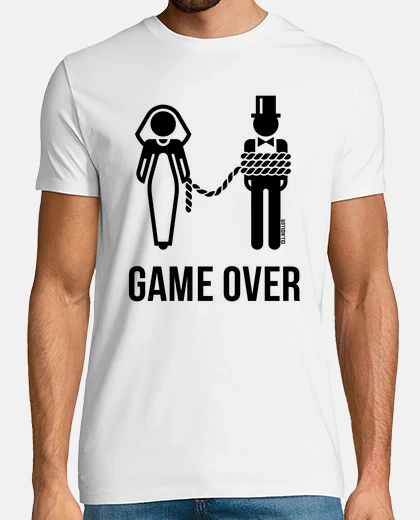 T-shirt Game Over On A Leash, Lead - Black