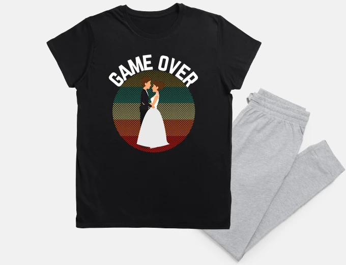 Pigiama game over sposo per essere addio al cel