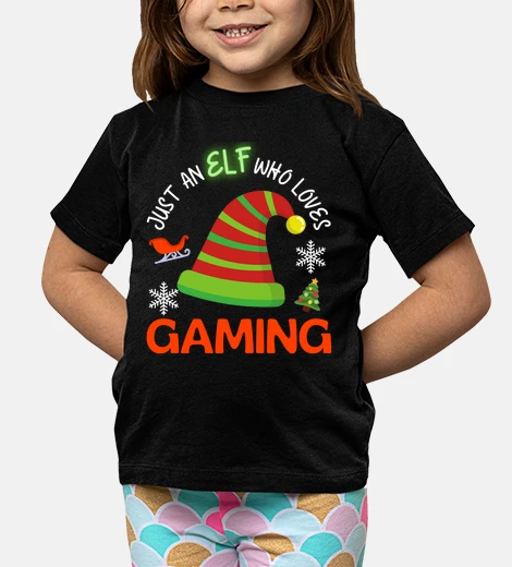 Kids gamer elf christmas party matching