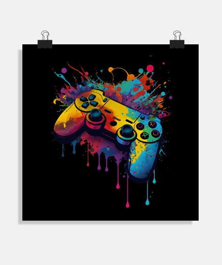 Poster gamer streaming video game controller geek poster