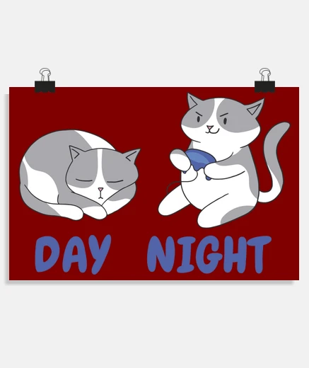 Poster gamer who loves cats humor poster teen bedroom office living room studio role stand poster