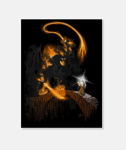 Tableau gandalf et la toile verticale balrog