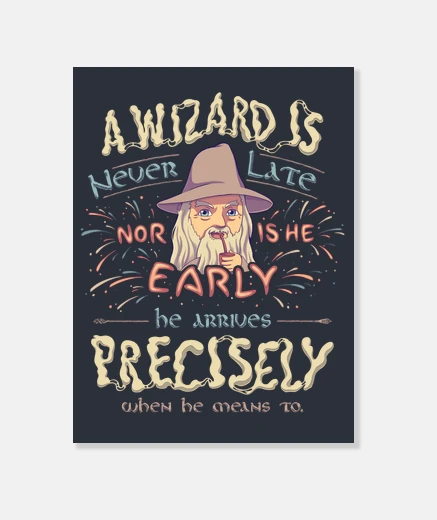 Tableau Gandalf un magicien n39est jamais en re