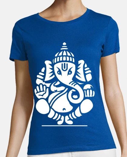 T-shirt ganesh elefante ganesha no.4 (bianco)