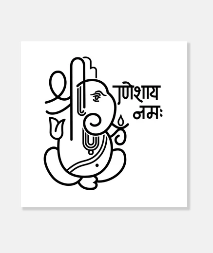 Wall ganesh ganesha elephant no5 (black)