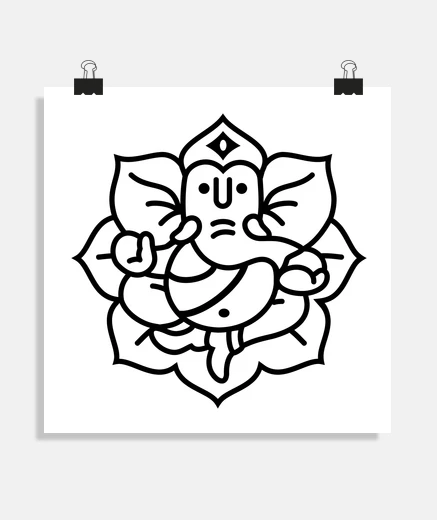 Poster ganesh ganesha élépontt no2 (noir)