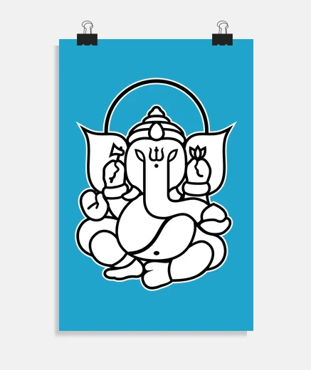 Poster ganesh ganesha élépontt no3 (2 couleurs