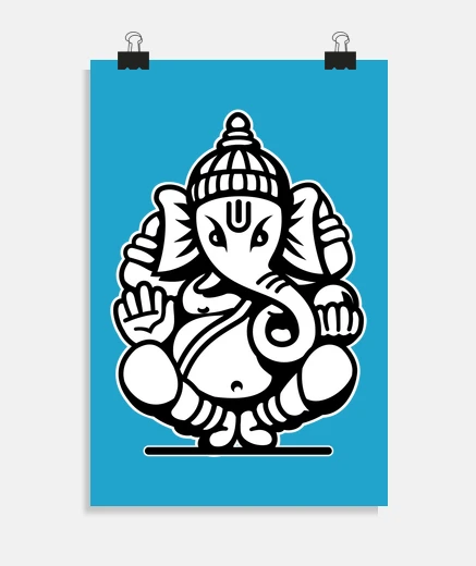 Poster ganesh ganesha élépontt no4 (2 couleurs