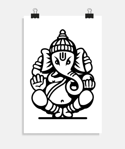 Poster ganesh ganesha élépontt no4 (noir)