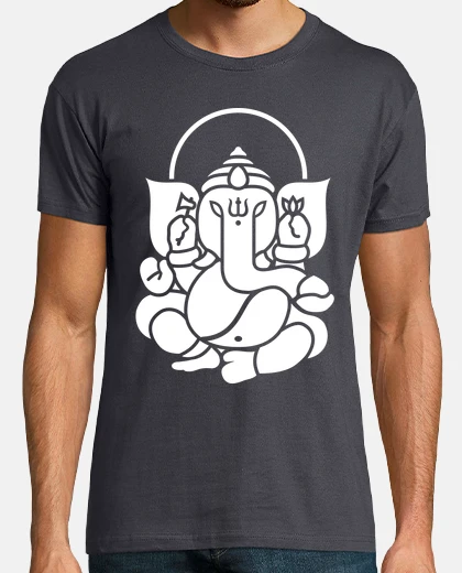 T-shirt ganesha elefante no.3 (bianco)