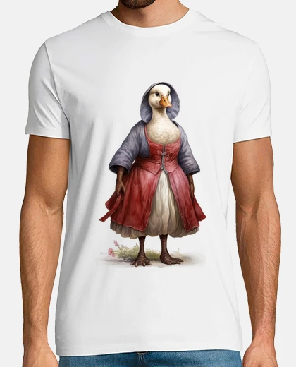 Camiseta ganso en traje de mujer medieval