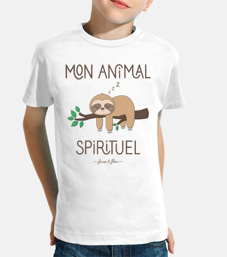 Vêtements garçon, manches courtes, paresseux, mon animal spirituel