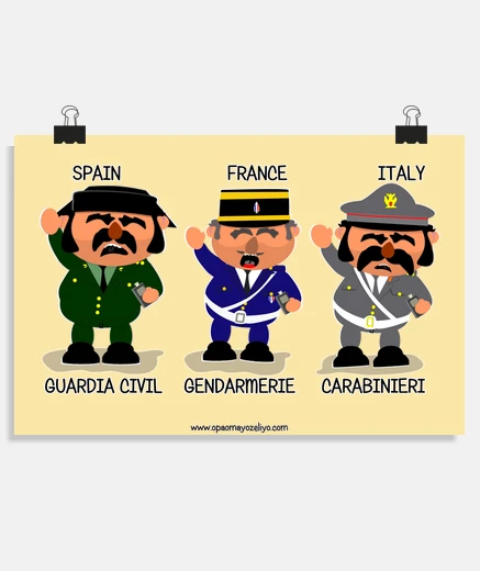 Poster garde civile gendarmerie carabiniers