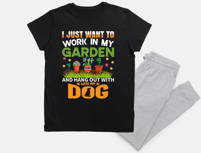 Pajama Gardening Dog Lover Gardener Garden Pet