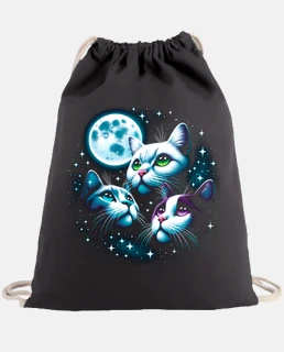 Gatitos a La Luz de la Luna Llena Gatos