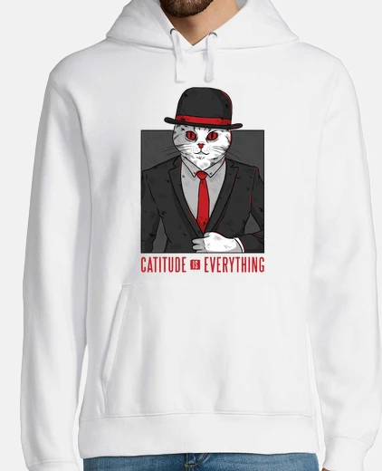 Sudadera gato actitud bombín rojo vampiro