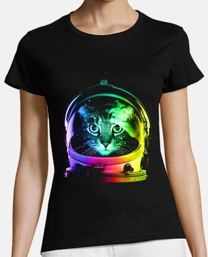 Playera gato astronauta