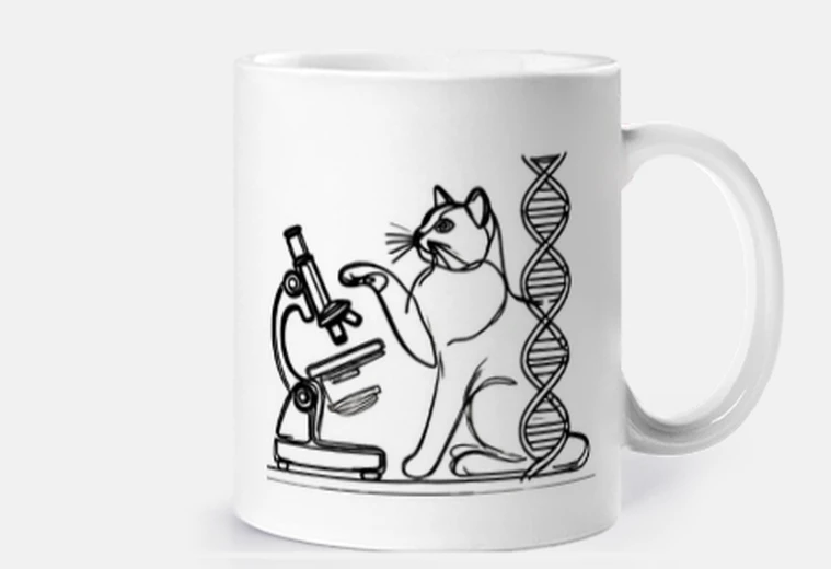 Taza Gato biólogo negro
