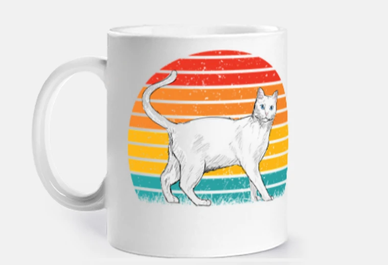 Taza gato blanco