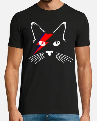 Camiseta gato blanco bowie uno laTostadora
