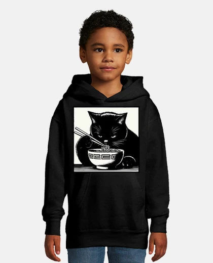 Ropa Gato comiendo fideos ramen anime