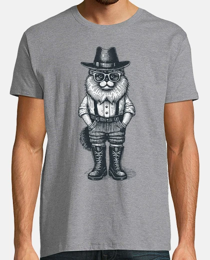 Playera GATO CON BOTAS SOMBRERO Y GAFAS