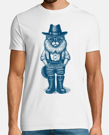 Playera GATO CON BOTAS SOMBRERO Y GAFAS