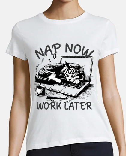 Playera gato durmiendo en mi computadora desempleo técnico