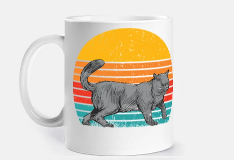 Taza gato gris
