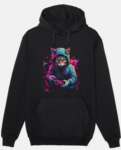 Sudadera gato jugador hip-hop gatos videojuegos precio del tigre de bengala