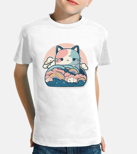 Ropa Gato Kawaii montando Ola Kanagawa