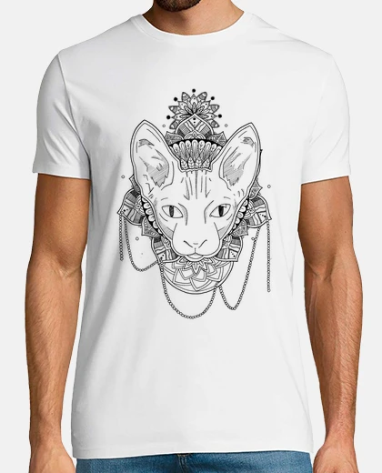 Camiseta Gato Mandala, camiseta hombre