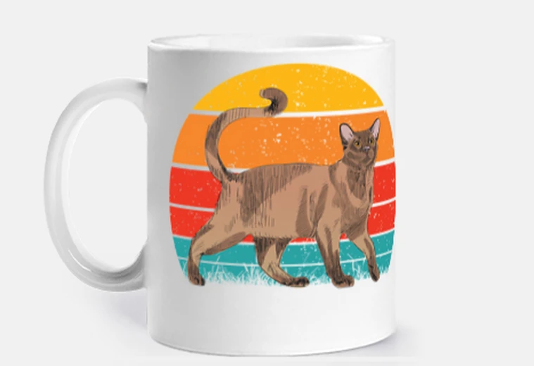 Taza gato marrón