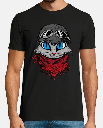 Playera gato motorista