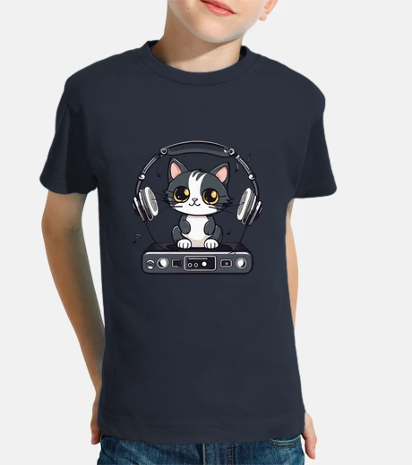 Ropa gato músico dj auriculares techno rock