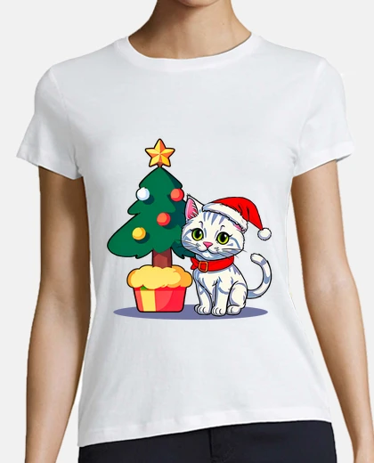 Playera Gato Navidad