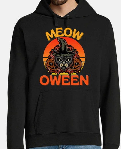 Sudadera gato negro halloween bruja gato maullid
