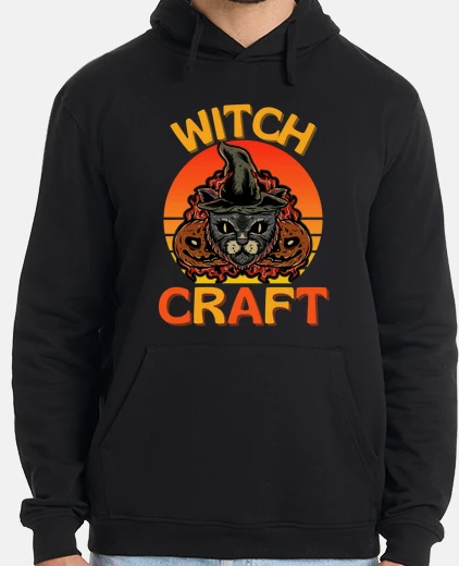 Sudadera gato negro halloween brujería calabaza