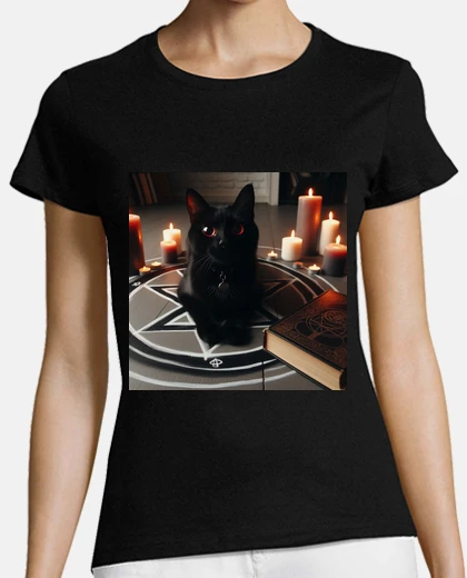 Playera Gato negro satánico