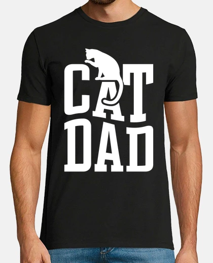 Camiseta gato papá blanco