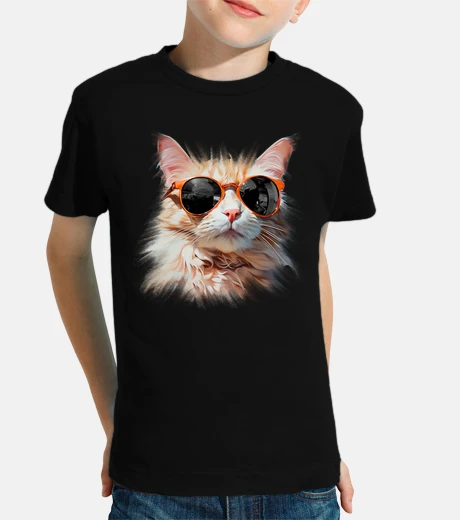 Ropa gato pelirrojo con gafas naranjas rey majestuoso