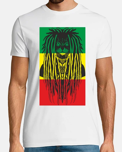Camiseta gato rastafari