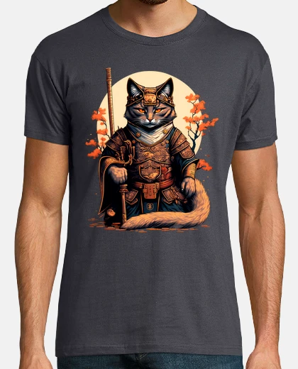 Camiseta Gato Samurai Japonés Artes Marciales Gatos Anime Japan Manga